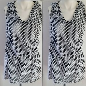 Jordan Taylor black White hooded beach cover up